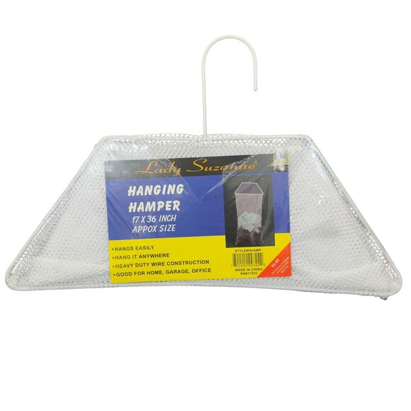 Lady Suzanne White Over Door Hooks Hanging Laundry Hamper Bag - 17 X 36 in NWT - Picture 1 of 4